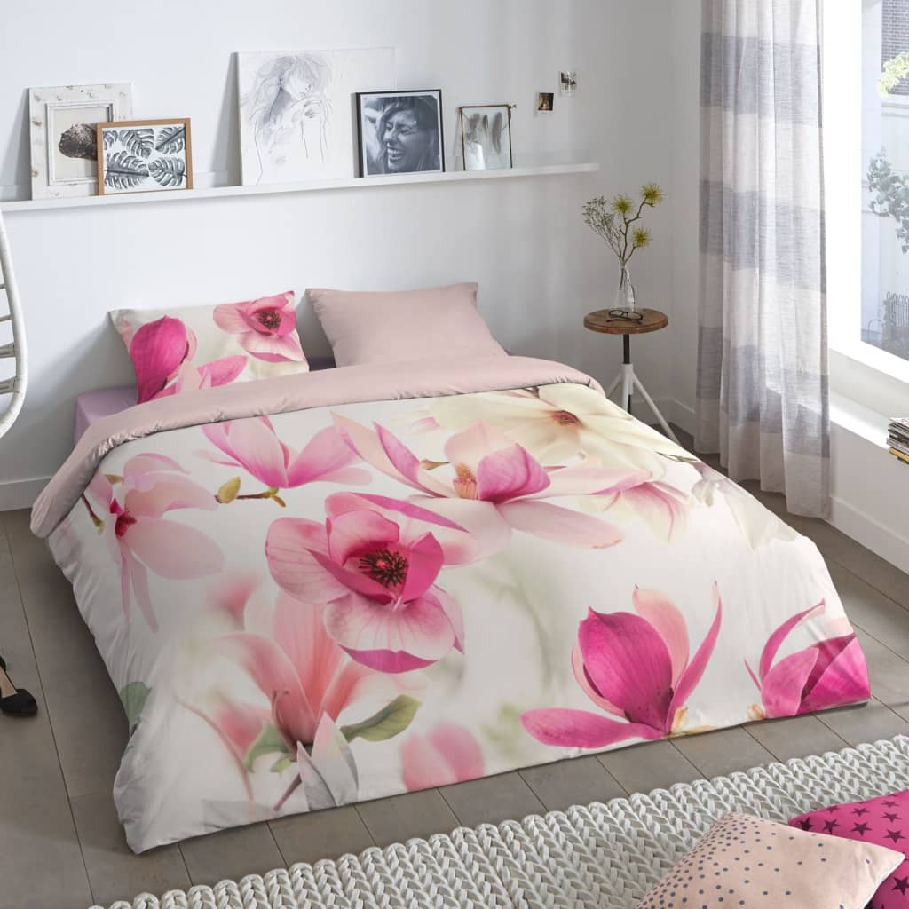 Good Morning Duvet Cover MAGNA 240x200/220 cm Pink and White