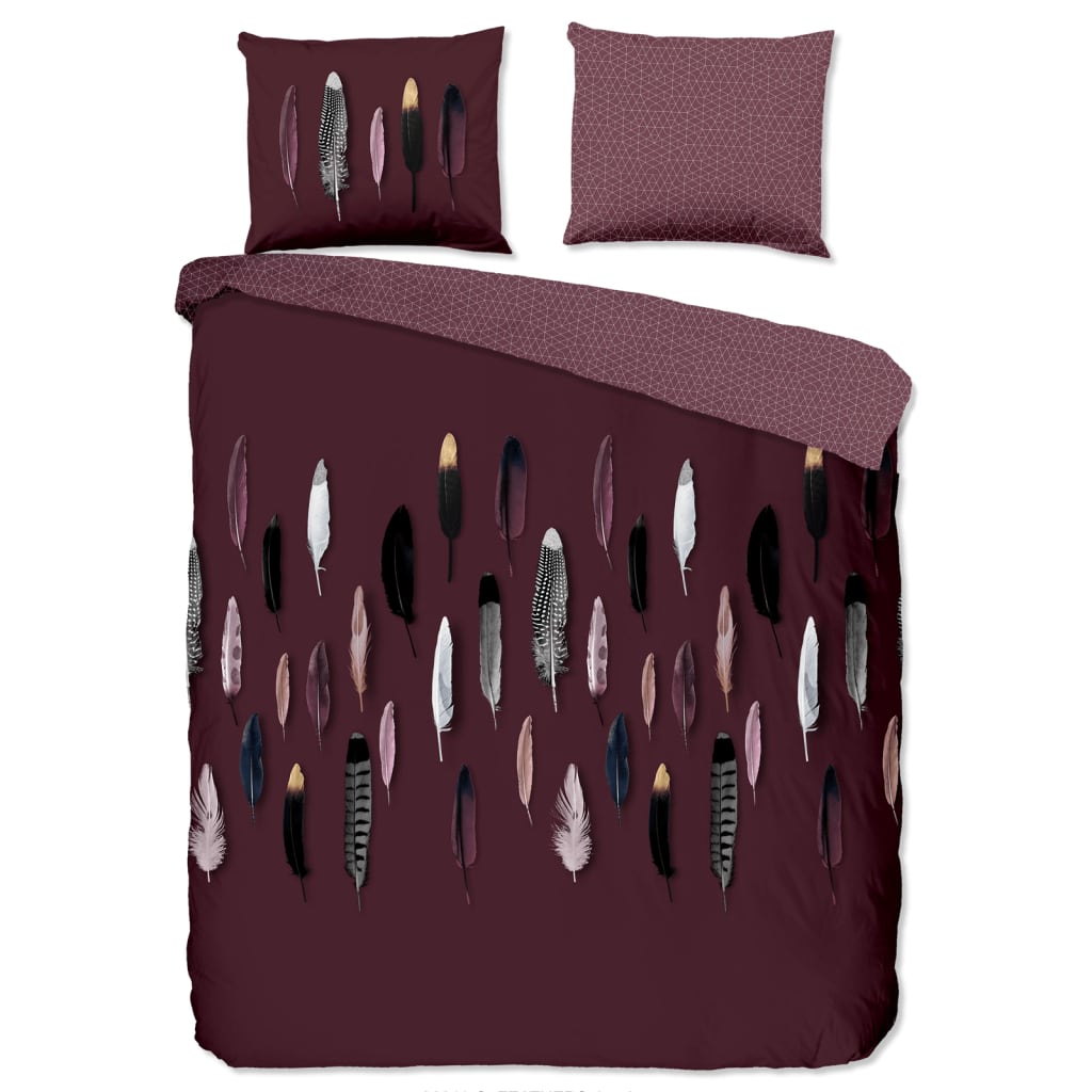 Good Morning Duvet Cover FEATHERS 155x220 cm Bordeaux