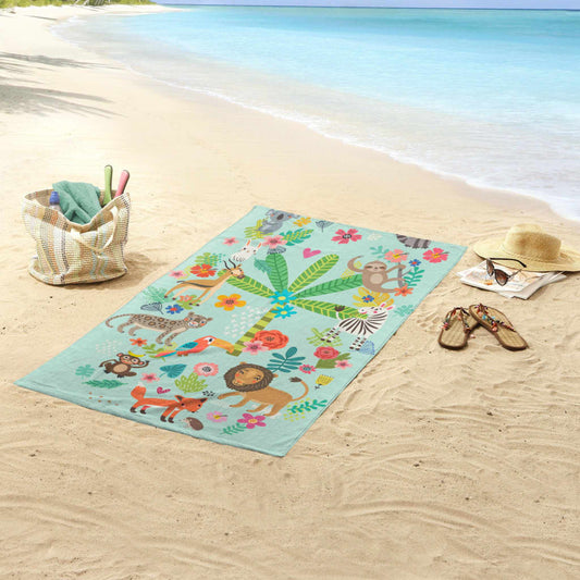 Good Morning Beach Towel HAPPY 75x150 cm Multicolour