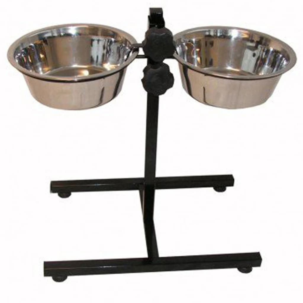@Pet Twin Pet Feeder Stand 2x2.8 L Black 17218