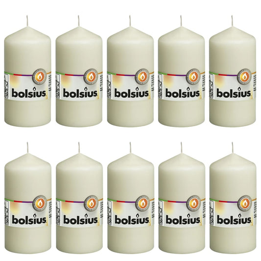 Bolsius Pillar Candles 10 pcs 120x58 mm Ivory