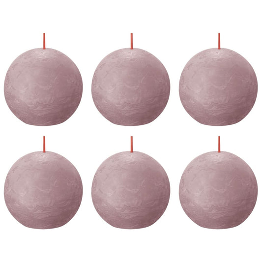 Bolsius Rustic Ball Candles Shine 6 pcs 76x71 mm Ash Rose