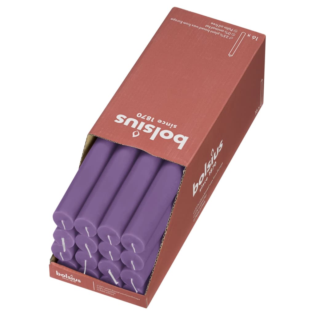 Bolsius Table Candles Shine 16 pcs 27 cm Vibrant Violet
