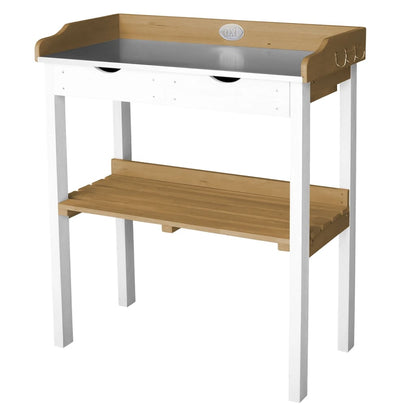 AXI Potting Table with 2 Drawers Brown and White