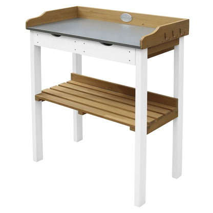 AXI Potting Table with 2 Drawers Brown and White