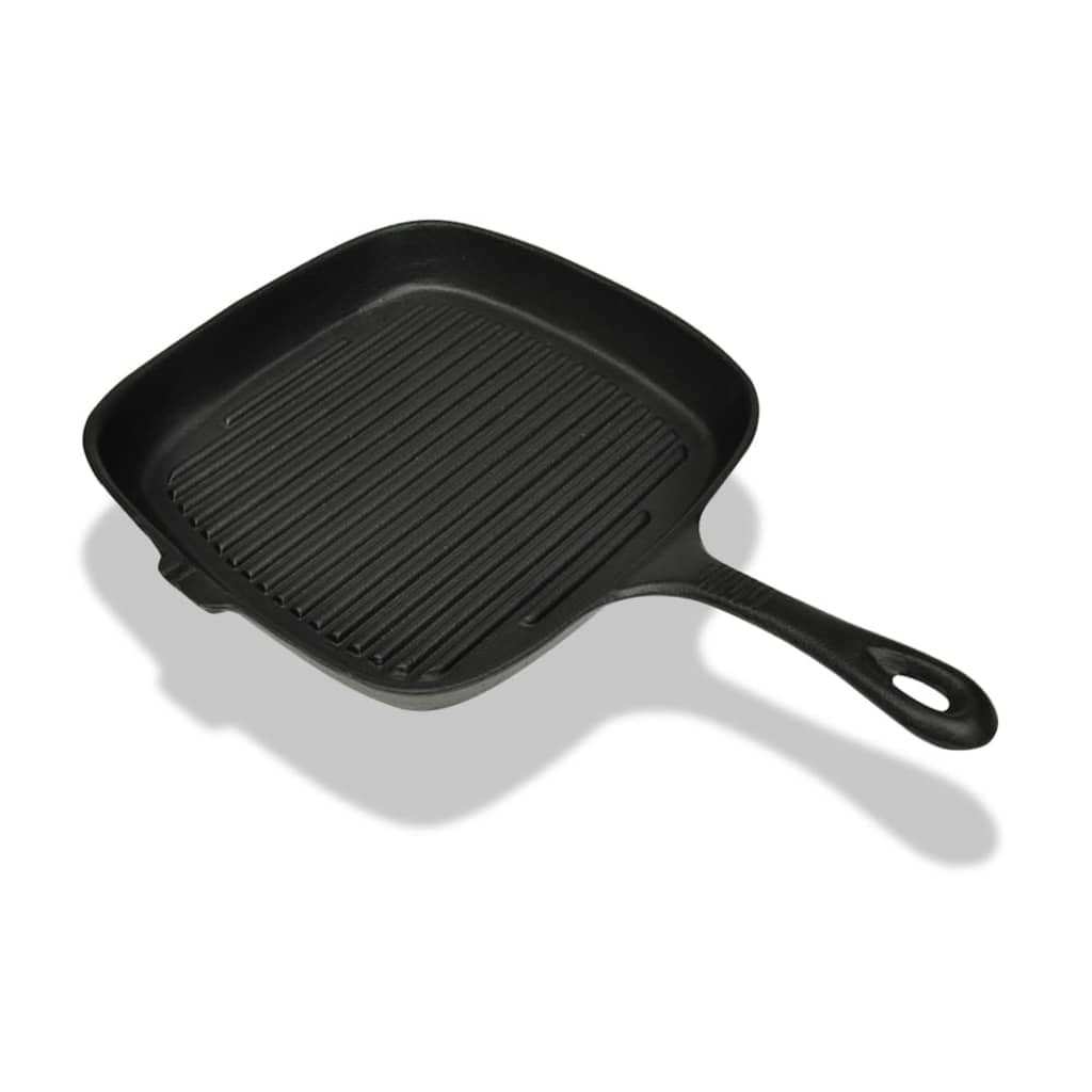 Berkfield Grill Pan Cast Iron 24x23 cm