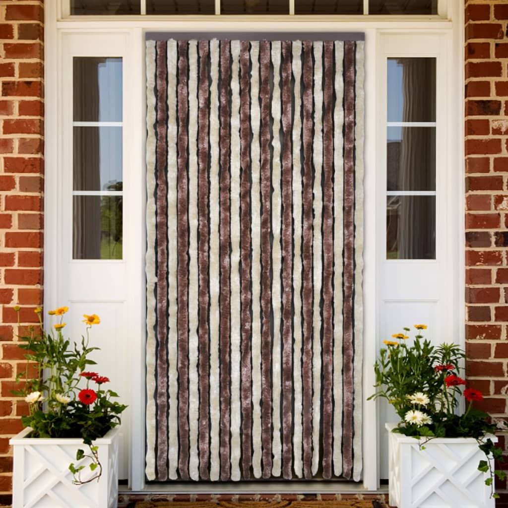 Berkfield Insect Curtain Beige and Light Brown 100x220 cm Chenille