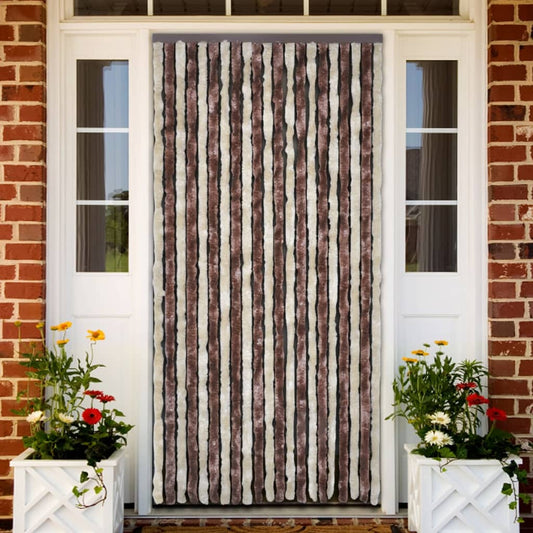 Berkfield Insect Curtain Beige and Light Brown 100x220 cm Chenille