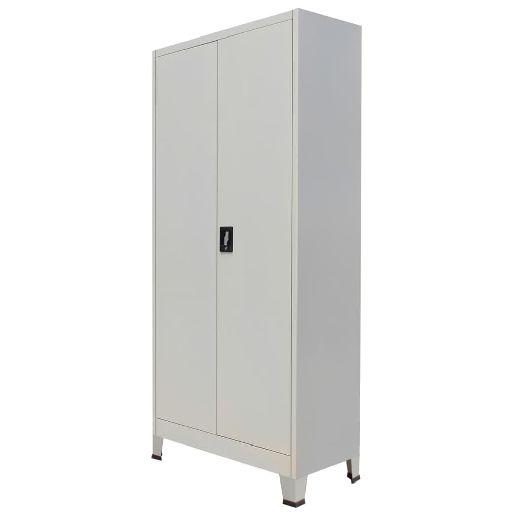 Berkfield Office Cabinet with 2 Doors Steel 90x40x180cm Grey