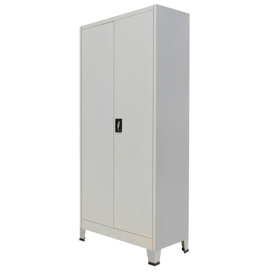 Berkfield Office Cabinet with 2 Doors Steel 90x40x180cm Grey