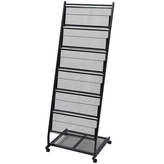 Berkfield Magazine Rack 47.5x43x133 cm Black A4