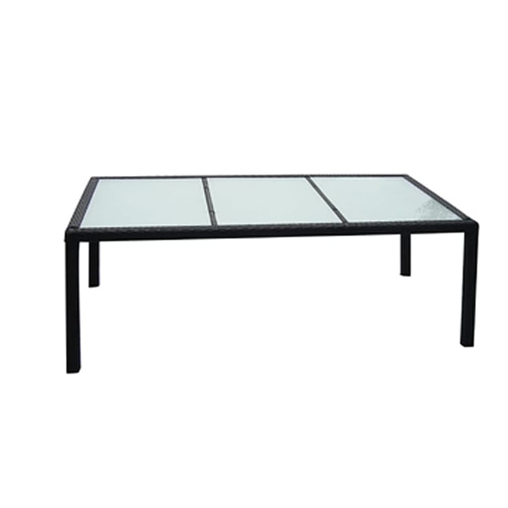 Berkfield Garden Table Black 190x90x75 cm Poly Rattan