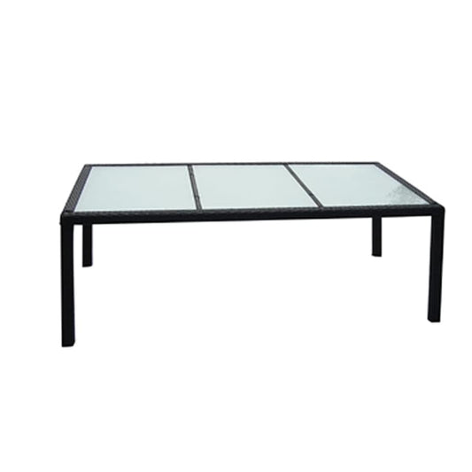 Berkfield Garden Table Black 190x90x75 cm Poly Rattan