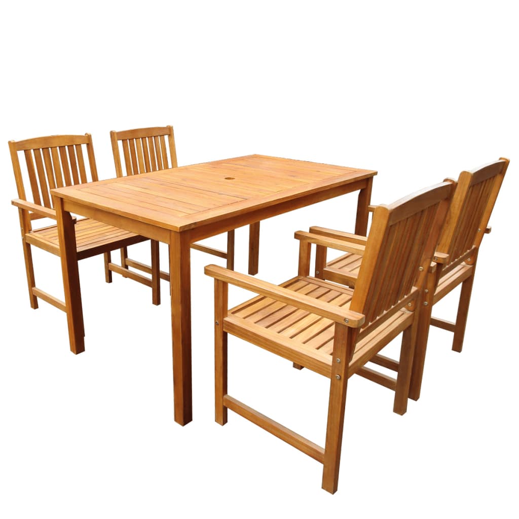 Berkfield 5 Piece Outdoor Dining Set Solid Acacia Wood
