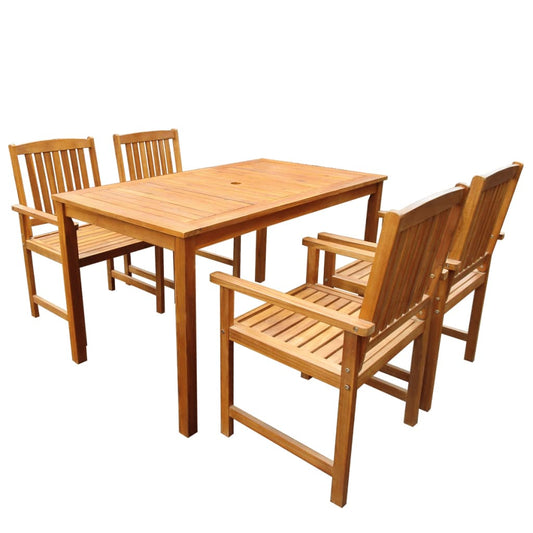 Berkfield 5 Piece Outdoor Dining Set Solid Acacia Wood