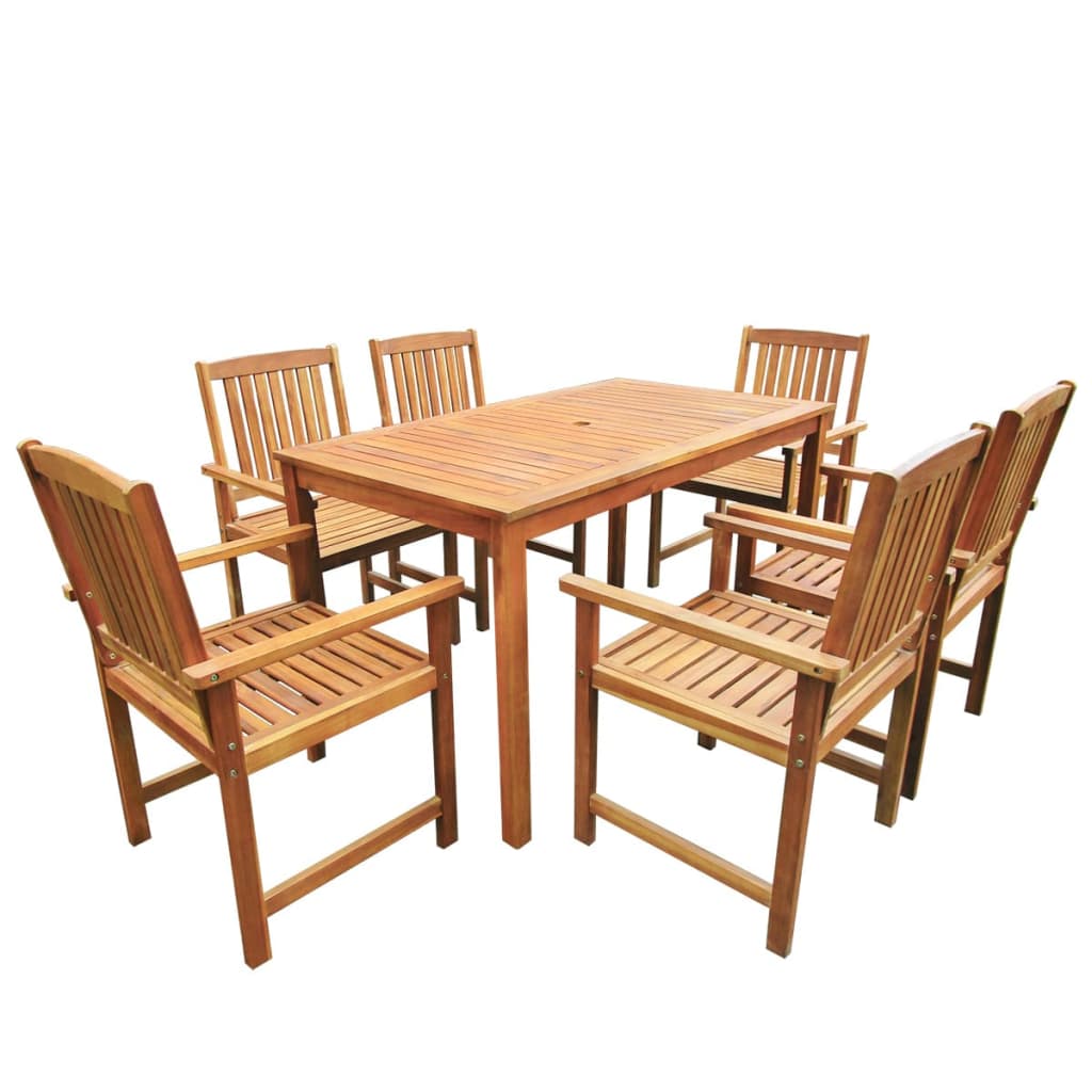 Berkfield 7 Piece Outdoor Dining Set Solid Acacia Wood