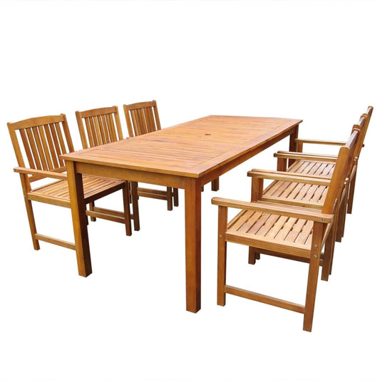 Berkfield 7 Piece Outdoor Dining Set Solid Acacia Wood