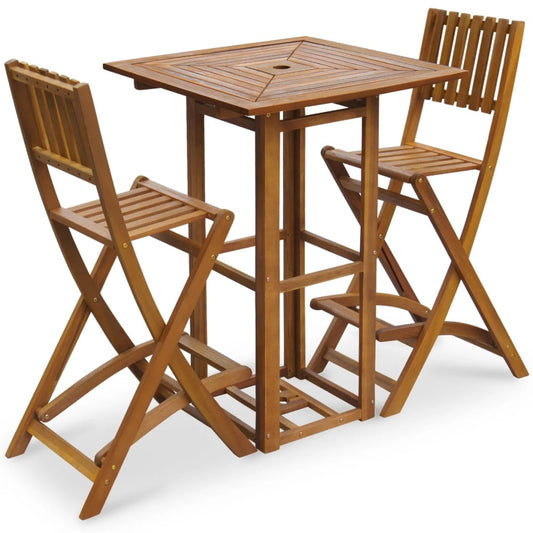 Berkfield 3 Piece Bistro Set Solid Acacia Wood