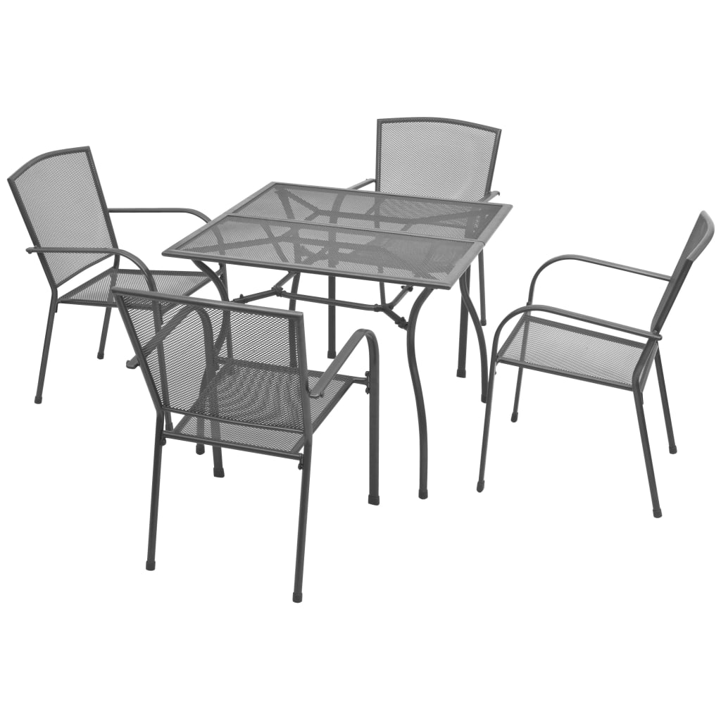 Berkfield 5 Piece Outdoor Dining Set Steel Anthracite