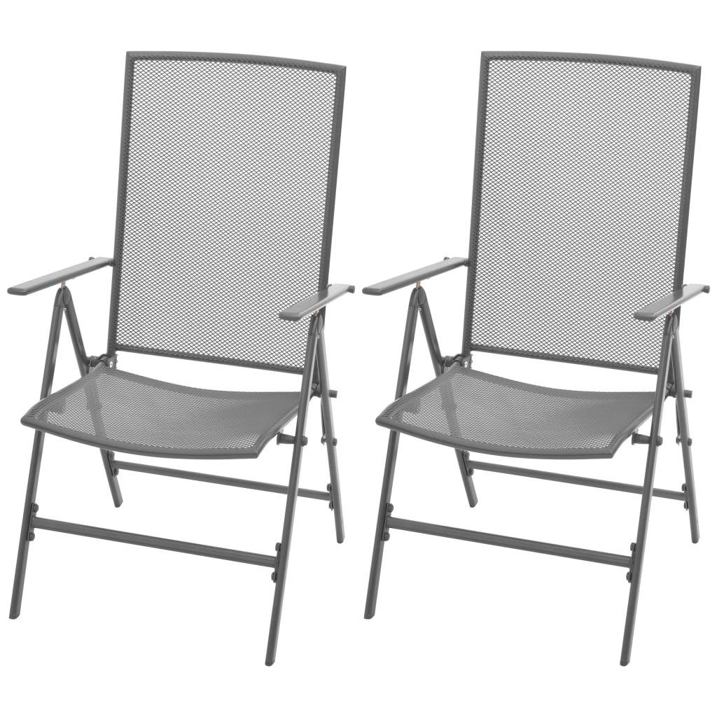 Berkfield Stackable Garden Chairs 2 pcs Steel Grey
