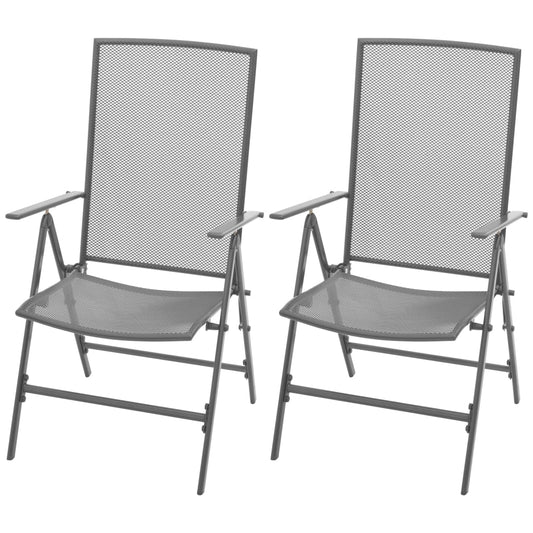 Berkfield Stackable Garden Chairs 2 pcs Steel Grey