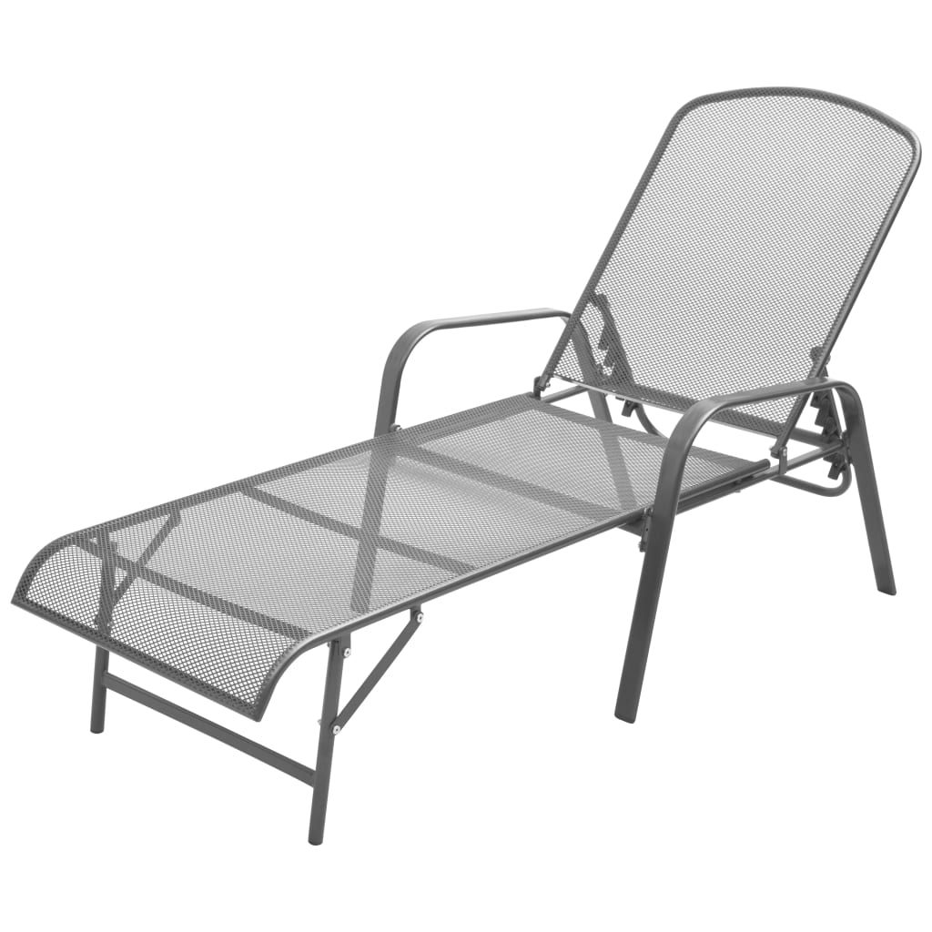 Berkfield Sun Lounger Steel Anthracite
