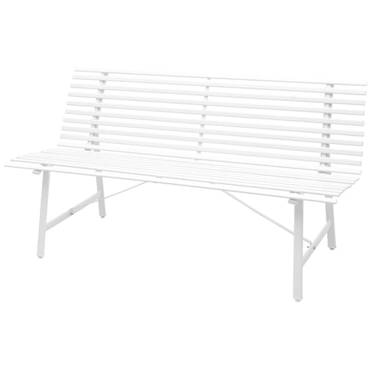 Berkfield Garden Bench 150 cm Steel White