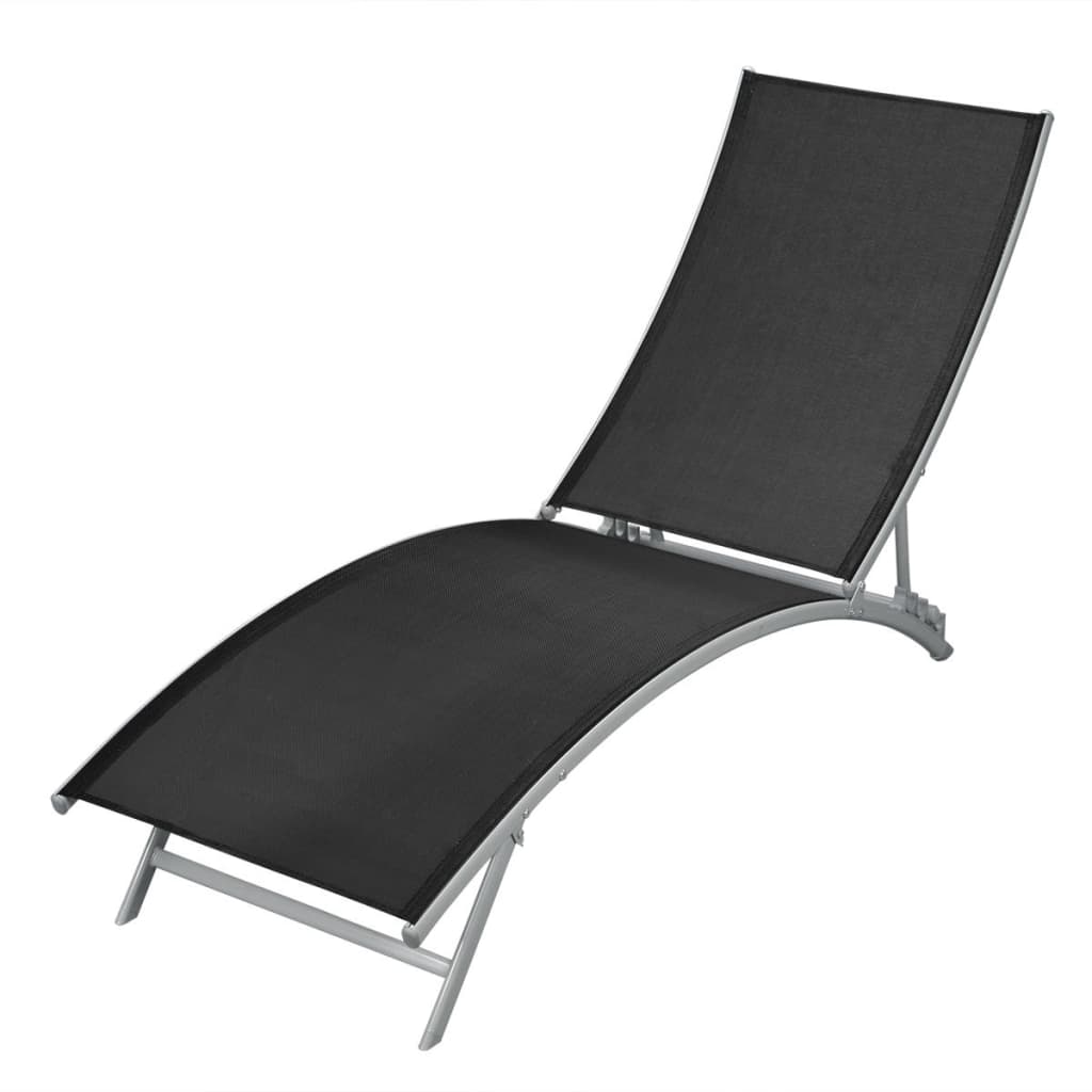 Berkfield Sun Lounger Steel and Textilene Black