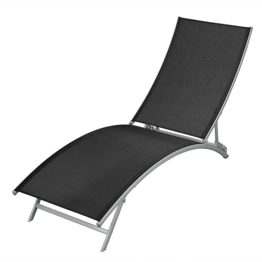 Berkfield Sun Lounger Steel and Textilene Black