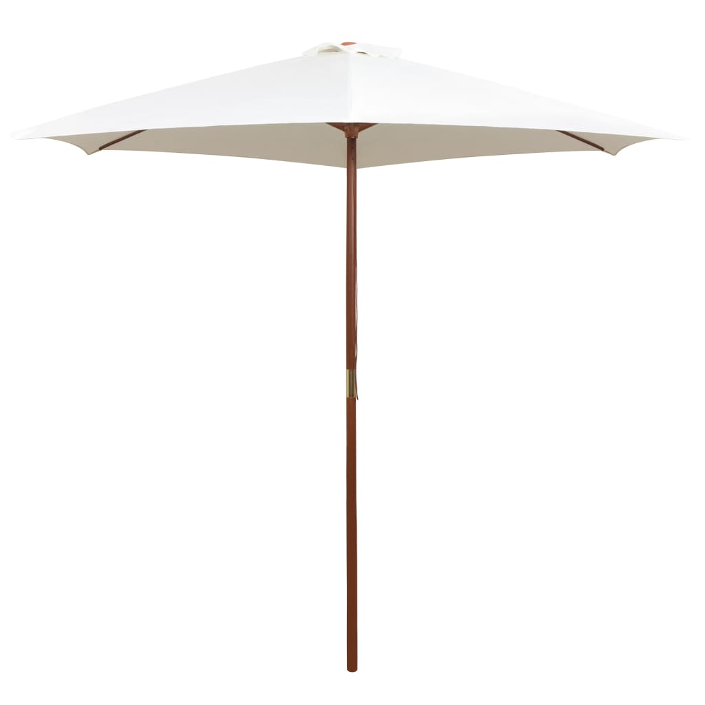 Berkfield Parasol 270x270 cm Wooden Pole Cream White