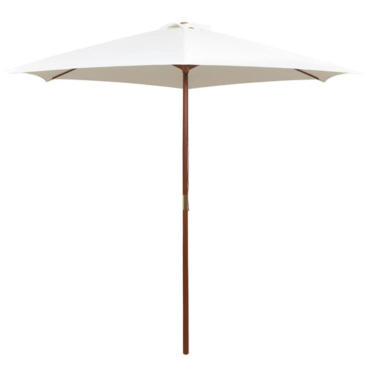 Berkfield Parasol 270x270 cm Wooden Pole Cream White