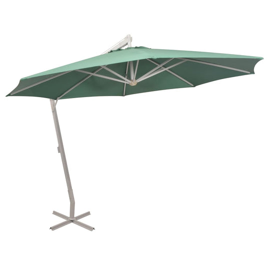 Berkfield Hanging Parasol 350 cm Green Aluminium Pole