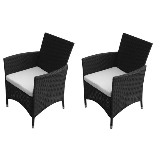 Berkfield Garden Chairs 2 pcs Poly Rattan Black