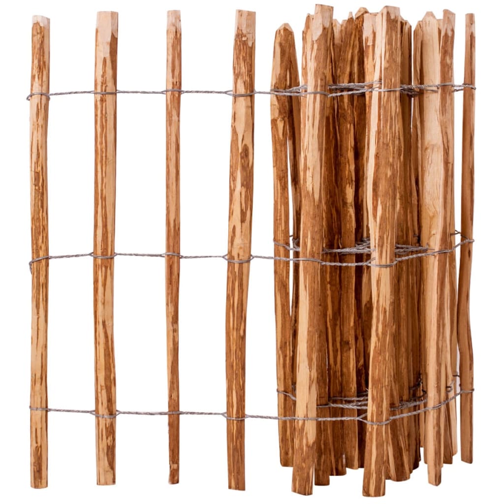 Berkfield Picket Fence Hazel Wood 90x500 cm