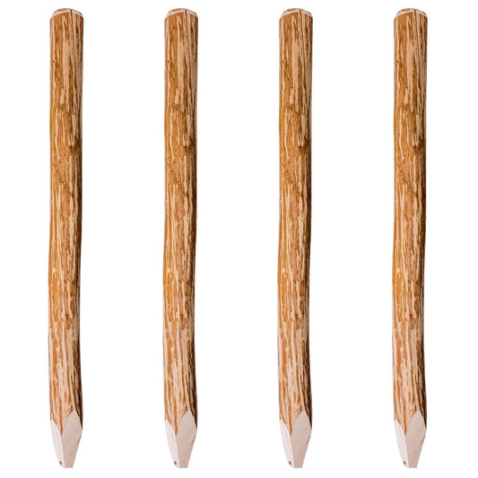 Berkfield Pointed Fence Posts 4 pcs Hazel Wood 120 cm