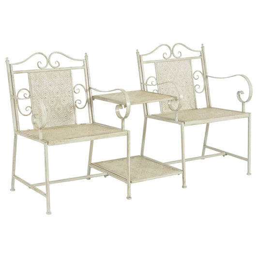 Berkfield 2 Seater Garden Bench 161 cm Steel White