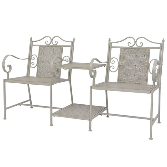 Berkfield 2 Seater Garden Bench 161 cm Steel Grey