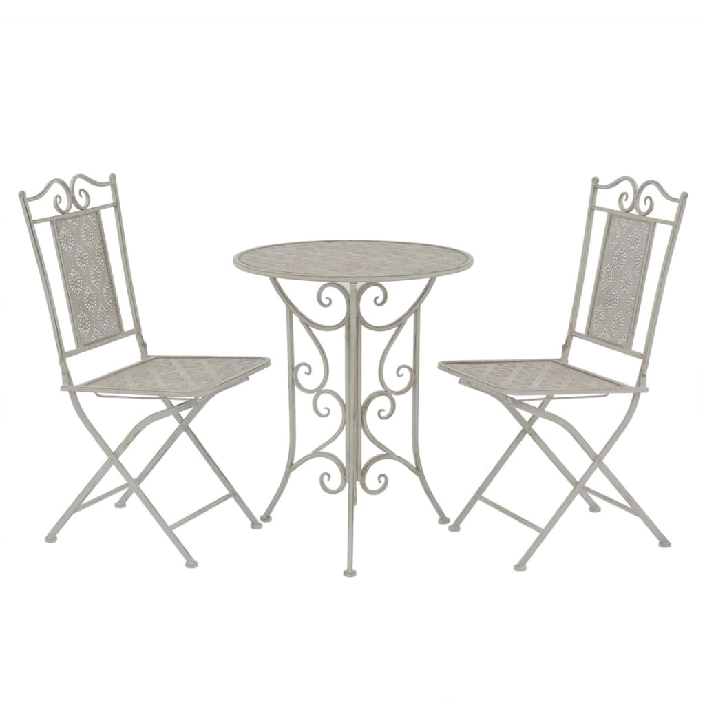 Berkfield 3 Piece Bistro Set Steel Grey