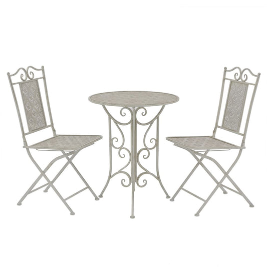 Berkfield 3 Piece Bistro Set Steel Grey