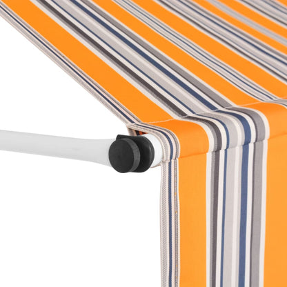 Berkfield Manual Retractable Awning 150 cm Yellow and Blue Stripes