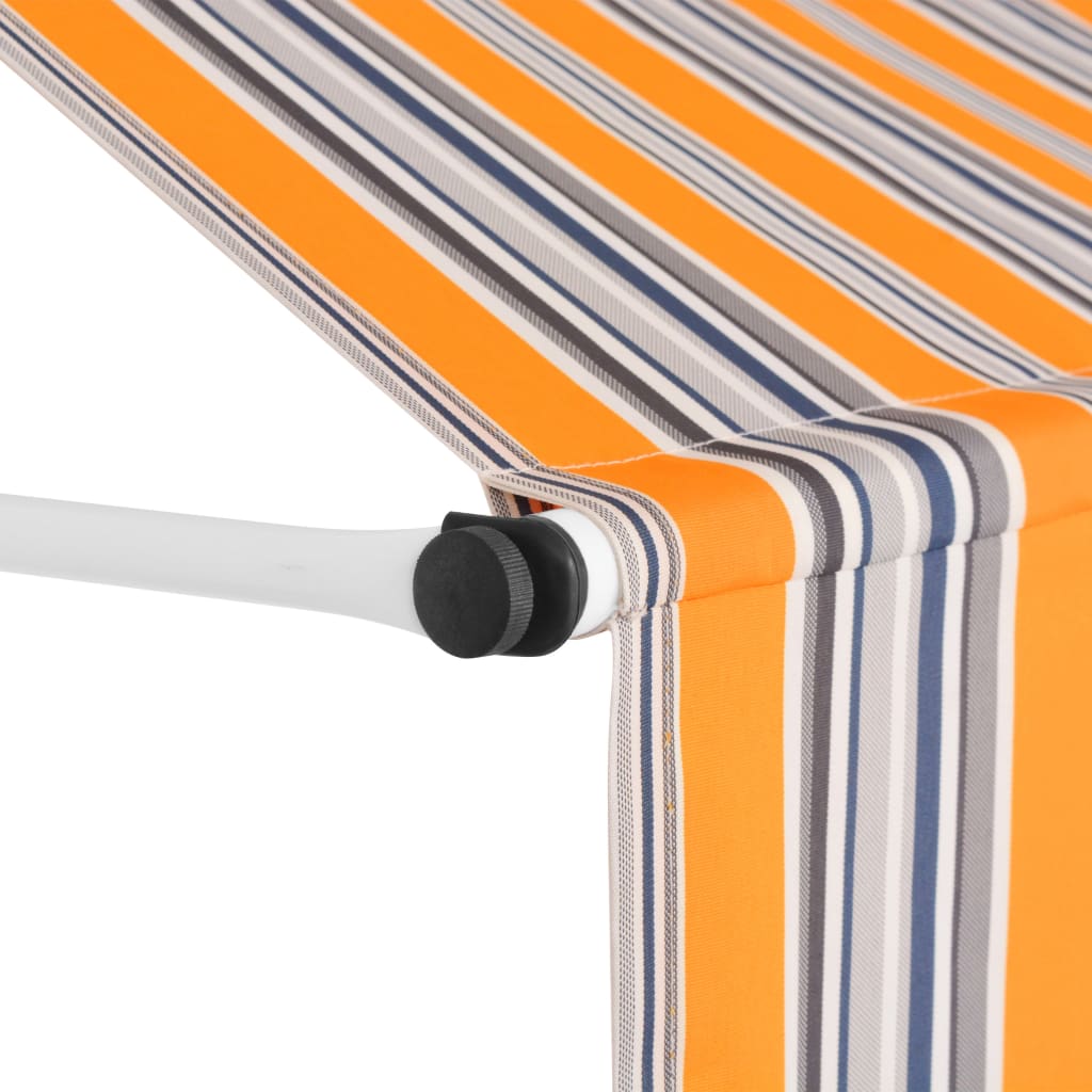 Berkfield Manual Retractable Awning 250 cm Yellow and Blue Stripes