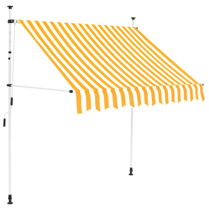 Berkfield Manual Retractable Awning 150 cm Orange and White Stripes