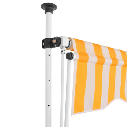 Berkfield Manual Retractable Awning 150 cm Orange and White Stripes