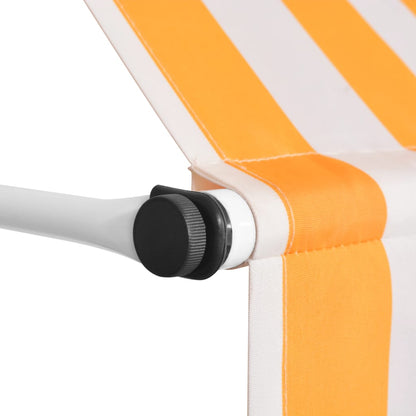 Berkfield Manual Retractable Awning 150 cm Orange and White Stripes