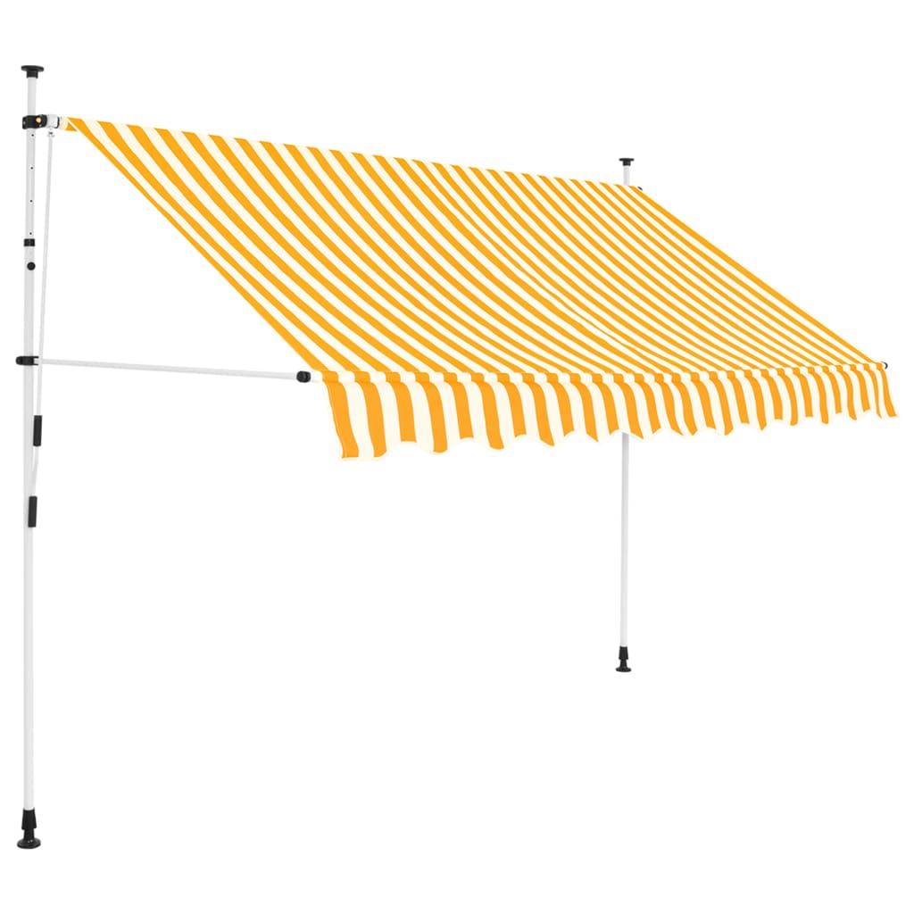 Berkfield Manual Retractable Awning 250 cm Orange and White Stripes