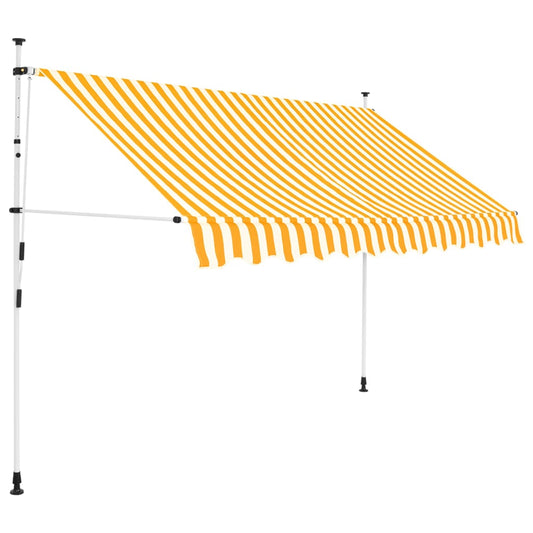 Berkfield Manual Retractable Awning 250 cm Orange and White Stripes