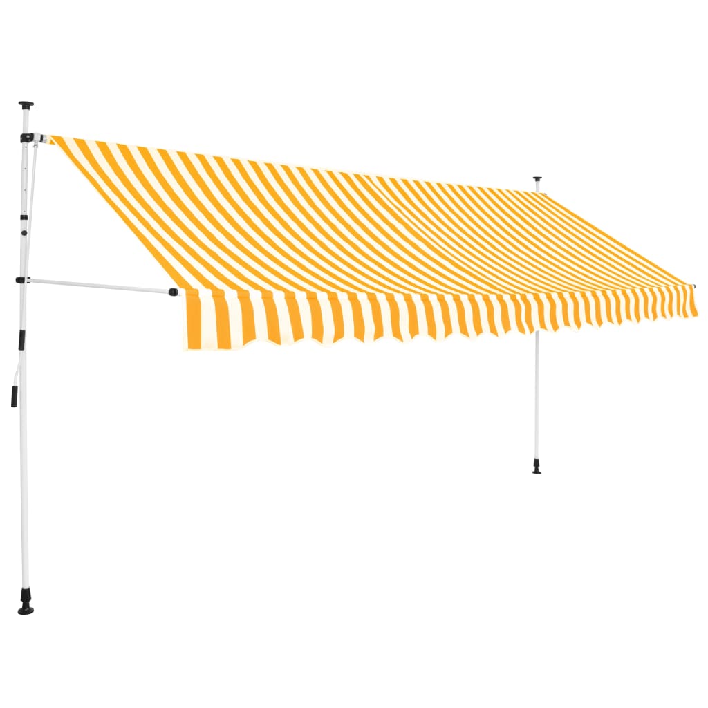 Berkfield Manual Retractable Awning 350 cm Orange and White Stripes