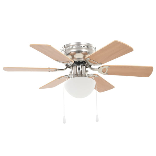 Berkfield Ornate Ceiling Fan with Light 82 cm Light Brown