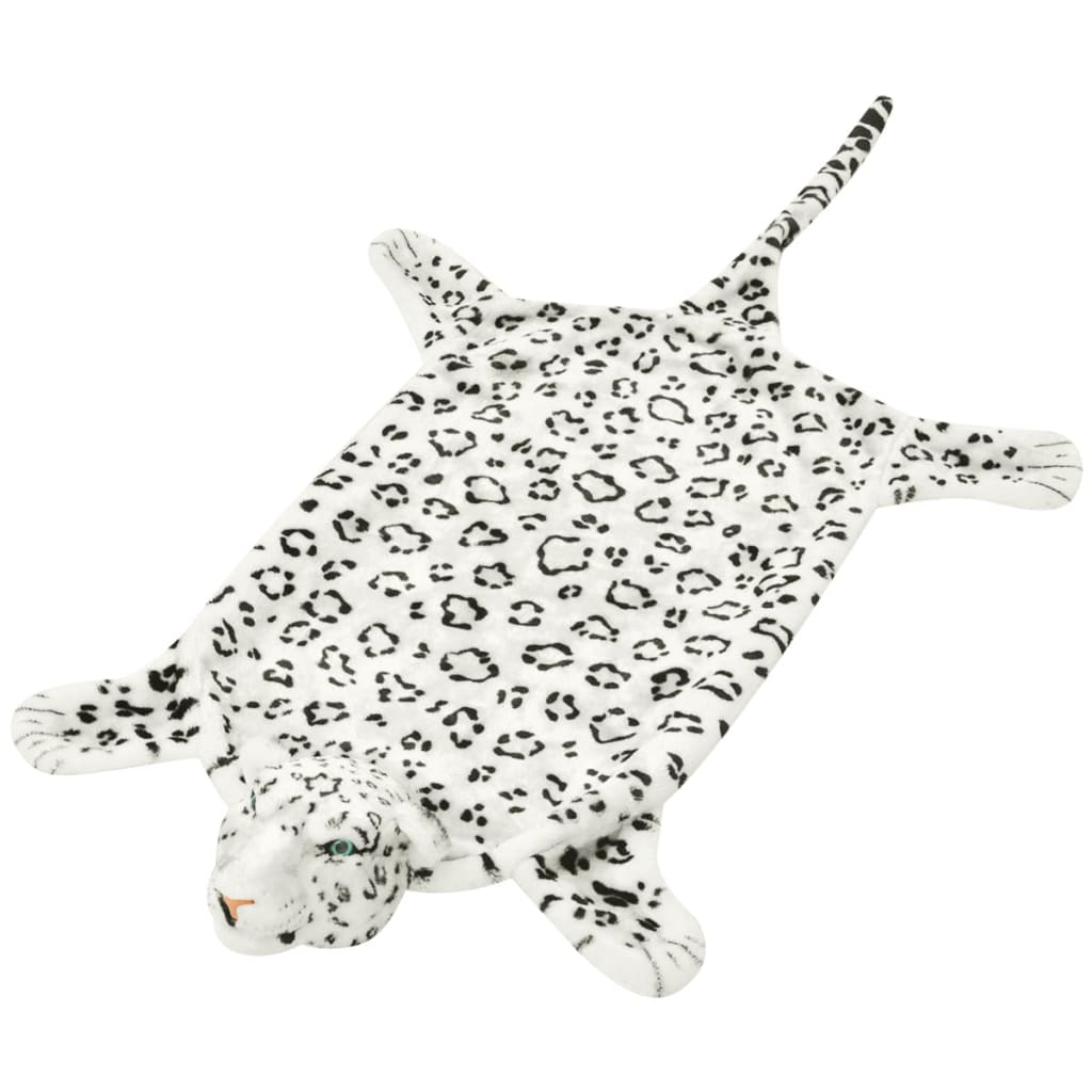Berkfield Leopard Carpet Plush 139 cm White