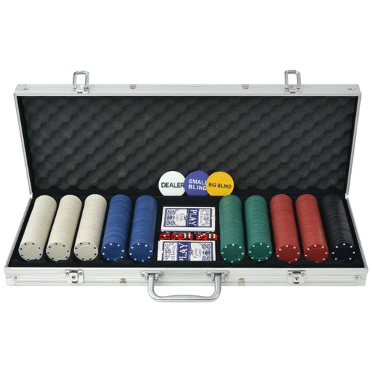 Berkfield Poker Set with 500 Chips Aluminium